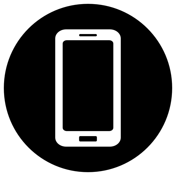 Mobile Icon - White on Black