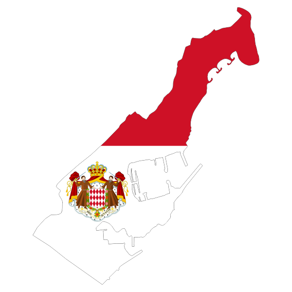 Monaco Map Flag With Coat Of Arms