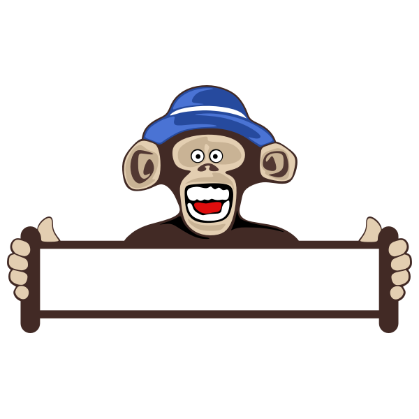 Monkey holding blank sign