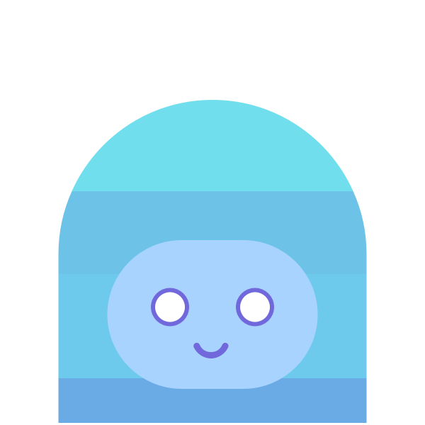 Monster head in blue