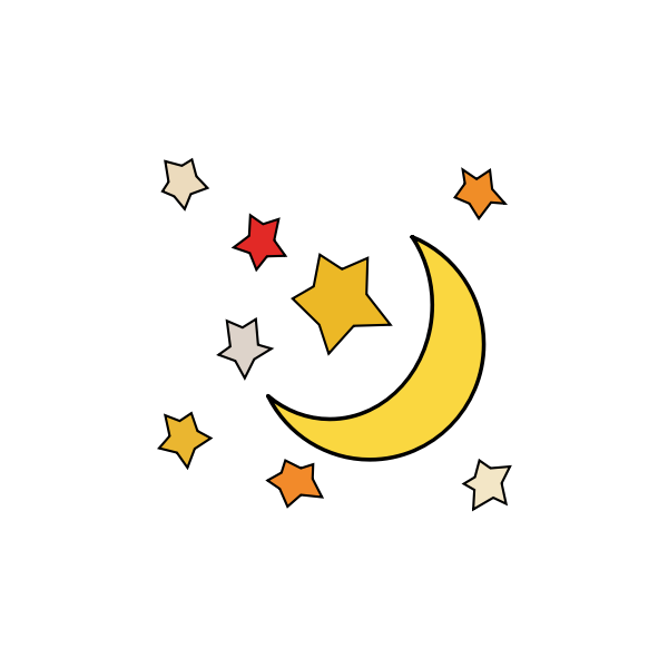 Stars and the Moon | Free SVG