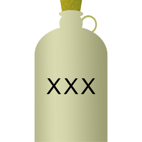Vector clip art of a jug with toxic water inside.