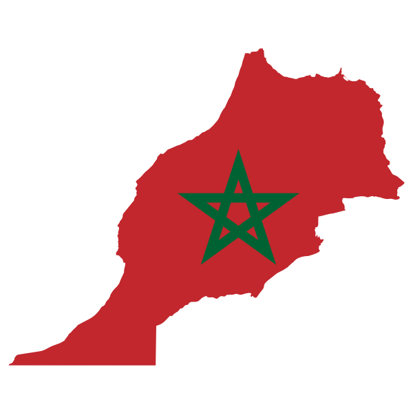 Morocco Flag Map