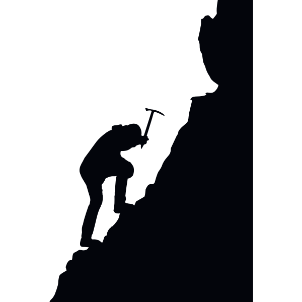 Mountaineering silhouette