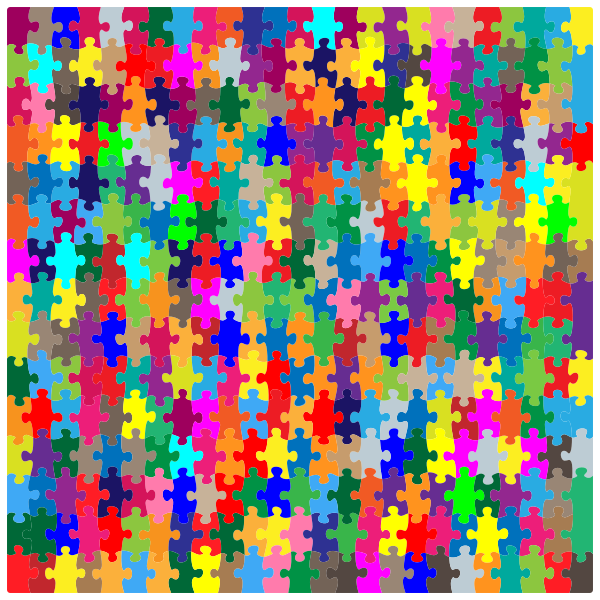 Multicolored Jigsaw Puzzle Pieces No Strokes