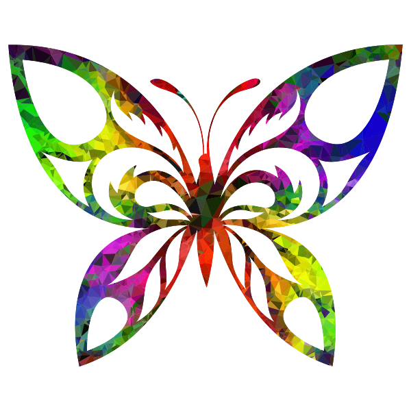 Multispectral Tribal Butterfly Silhouette