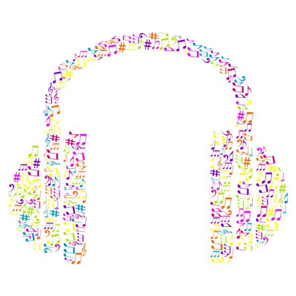 Musical Notes Headphone No Background