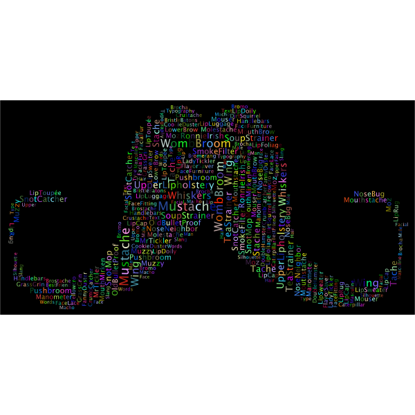 Mustache Word Cloud 2 Variation 2