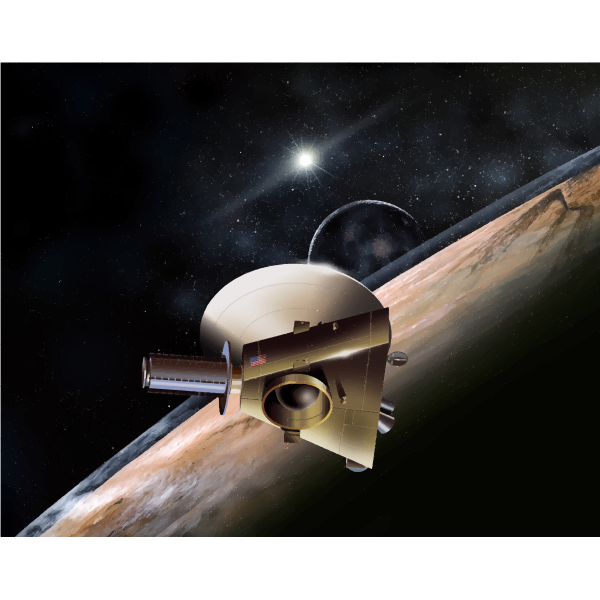 NASA New Horizons Pluto Flyby Artist Concept July 2015