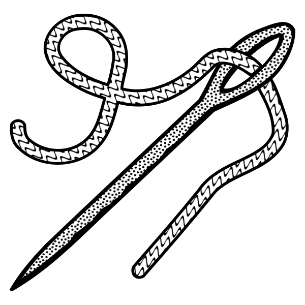needle clip art black and white