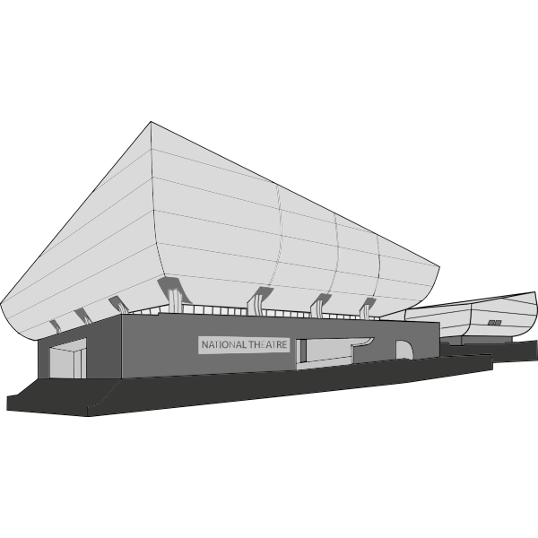 Vector clip art of national theatre building