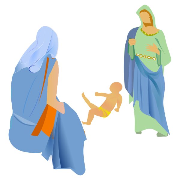Vector clip art of interpretation of the nativity scene