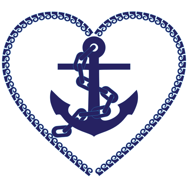 Nautical heart in blue