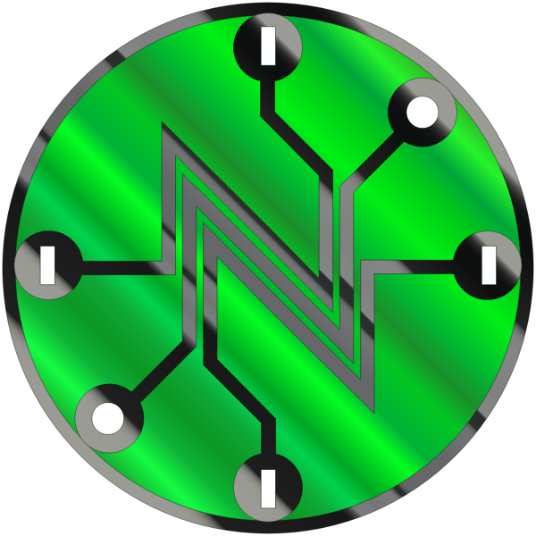 Shiny green electric circuit symbol
