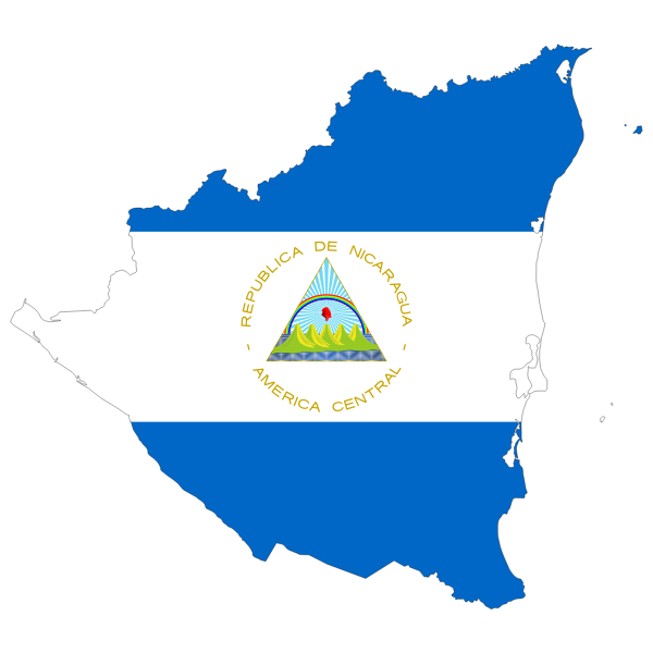 Nicaragua's map and flag