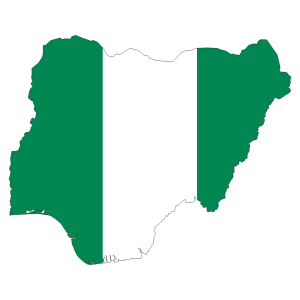 Nigeria Flag Map With Stroke