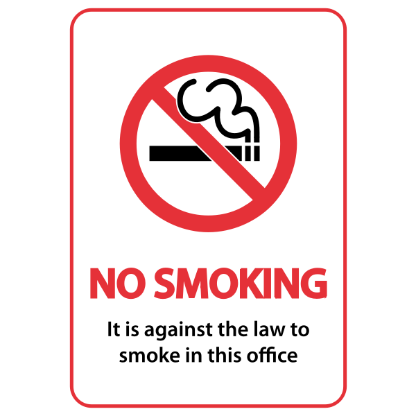 No smoking office sign vector image