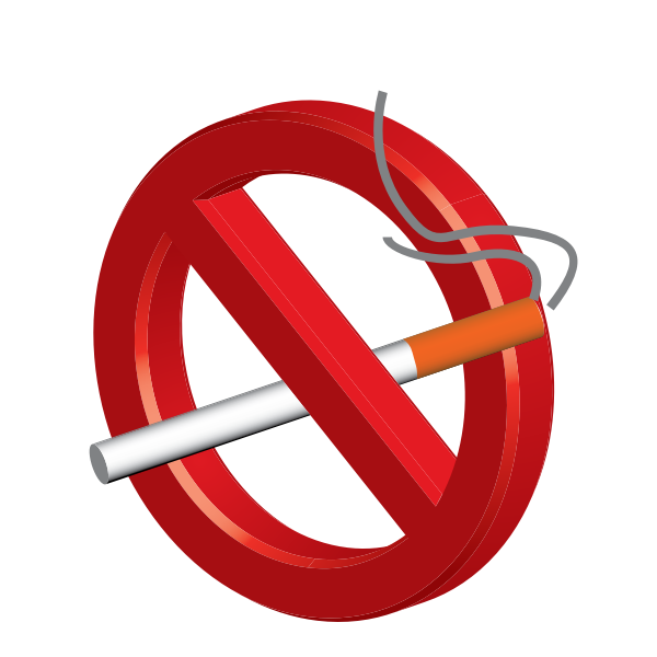 No Smoking 3D icon vector clip art