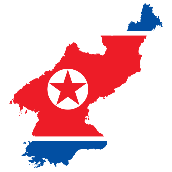 North Korea Map Flag