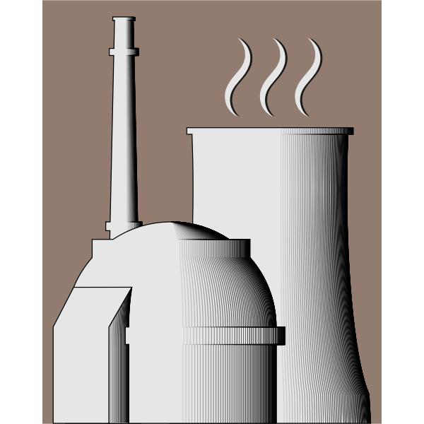 Simple nuclear power plant illustration