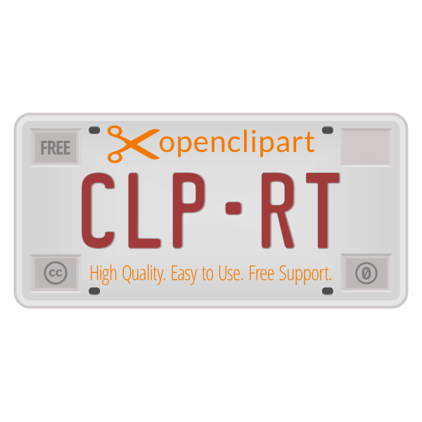 Vector drawing of open clipart license plate