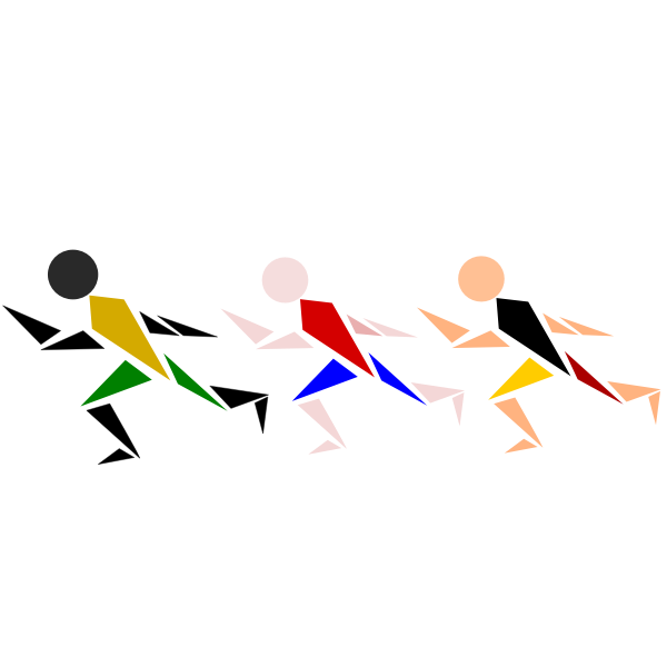 Men running logo vector clip art