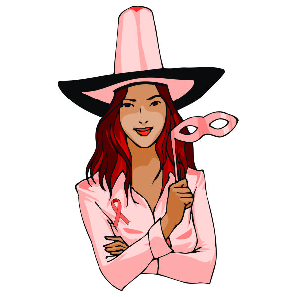 Female in Halloween witch costume vector image