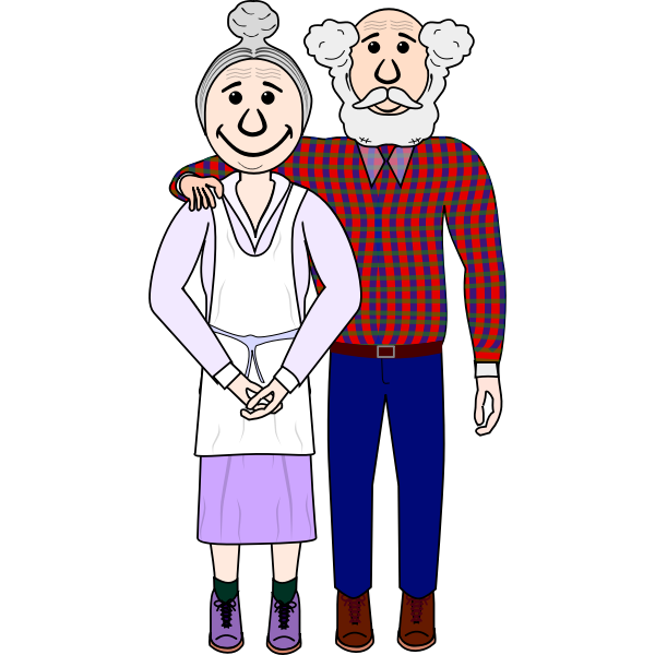 Old couple vector image