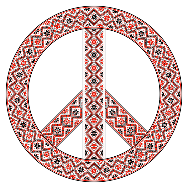 Ornate Floral Peace Sign