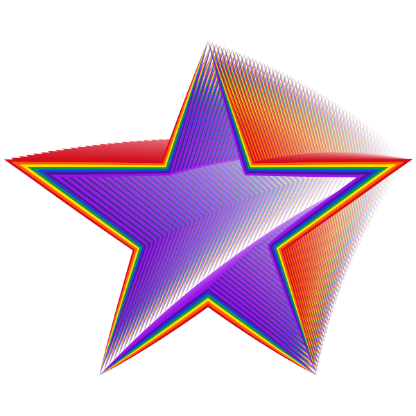 Out Of Phase Rainbow Star Free Svg