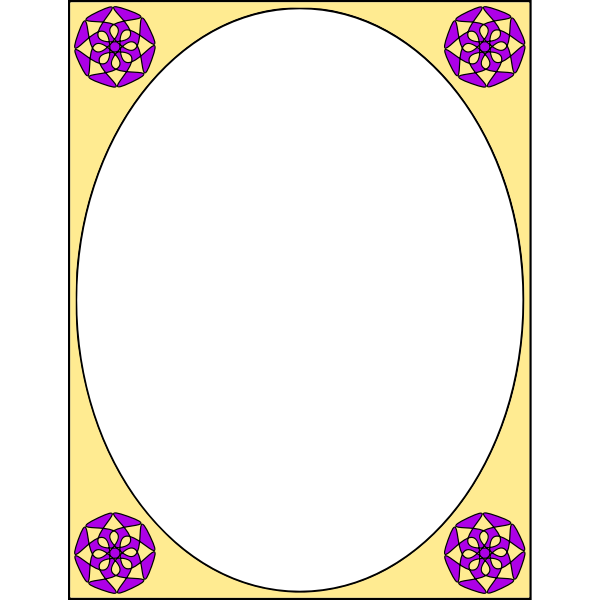 Oval frame with decorations