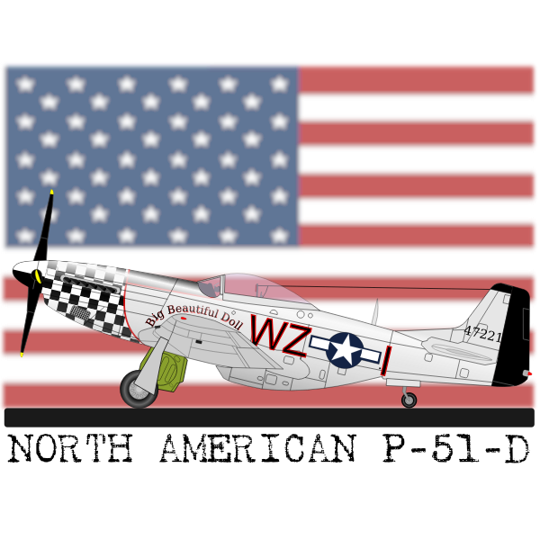 North American P-51-D plane vector clip art | Free SVG