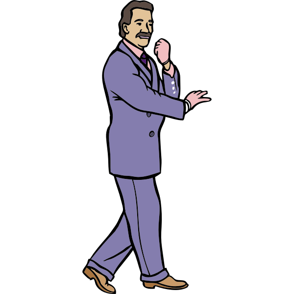 Man in a fashionable purple suit vector graphics