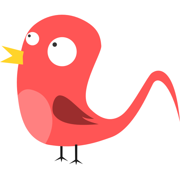 Red cartoon bird | Free SVG