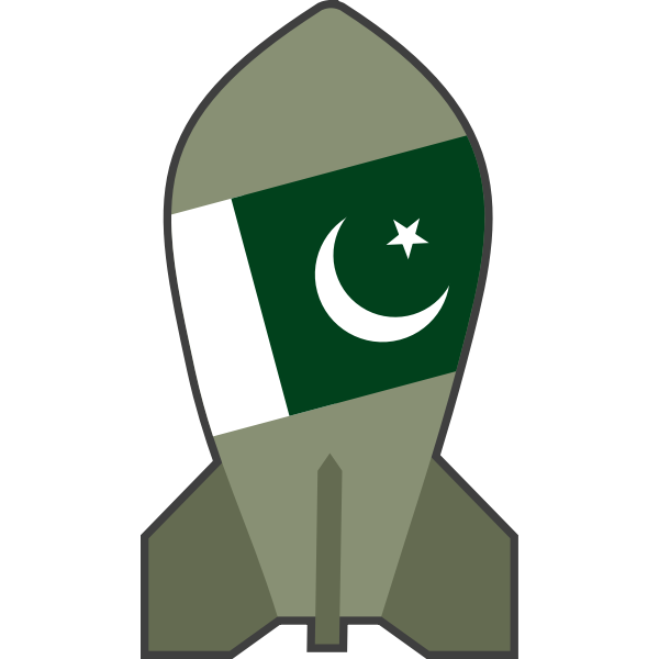 Vector illustration of hypothetical Pakistani nuclear bomb