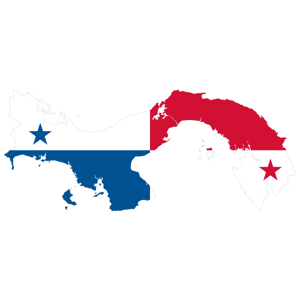Map of Panama with flag