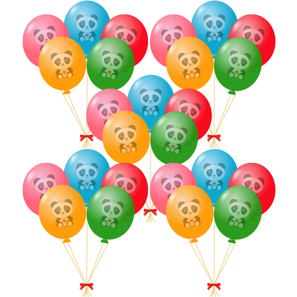 Panda balloons vector image