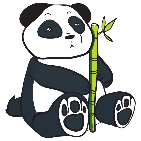 Panda With Bamboo Stalk | Free SVG