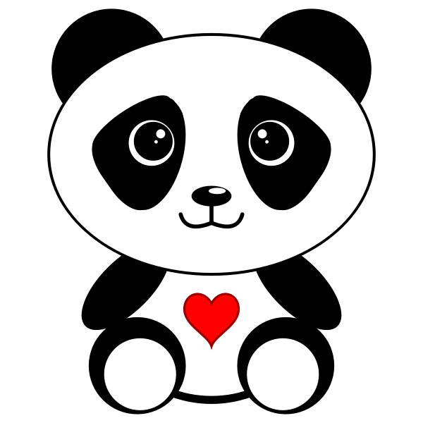 Panda with a heart | Free SVG