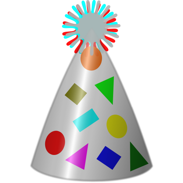 Vector clip art of party hat silver plated