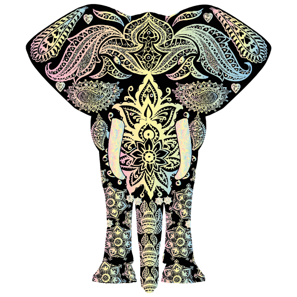 Download Pastel Floral Pattern Elephant Free Svg