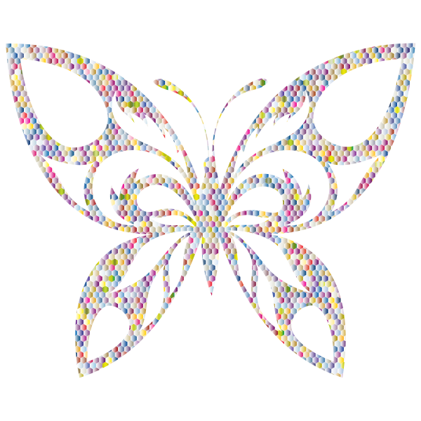Hexagonal Tribal Butterfly Silhouette