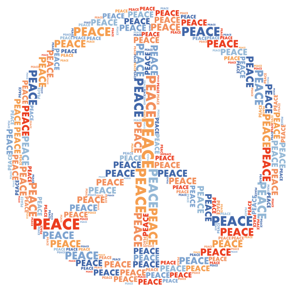 Peace Sign Word Cloud No Background