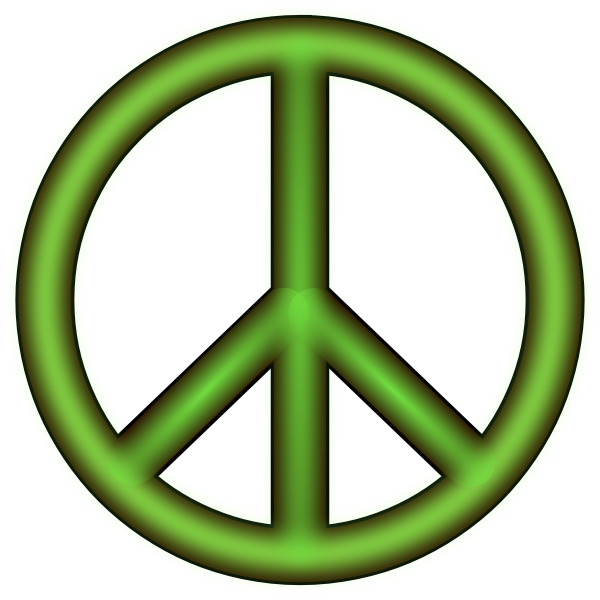Vector drawing of green 3D peace symbol Free SVG