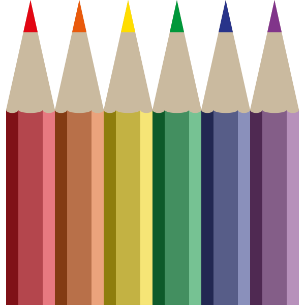 Colored pencils vector image | Free SVG