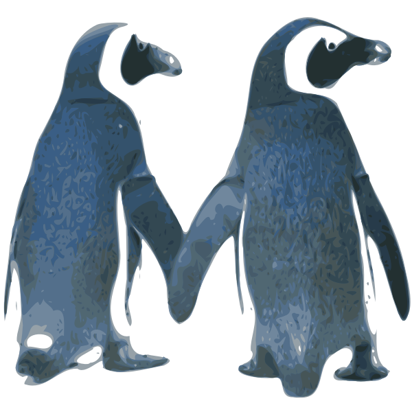 Vector image of penguins