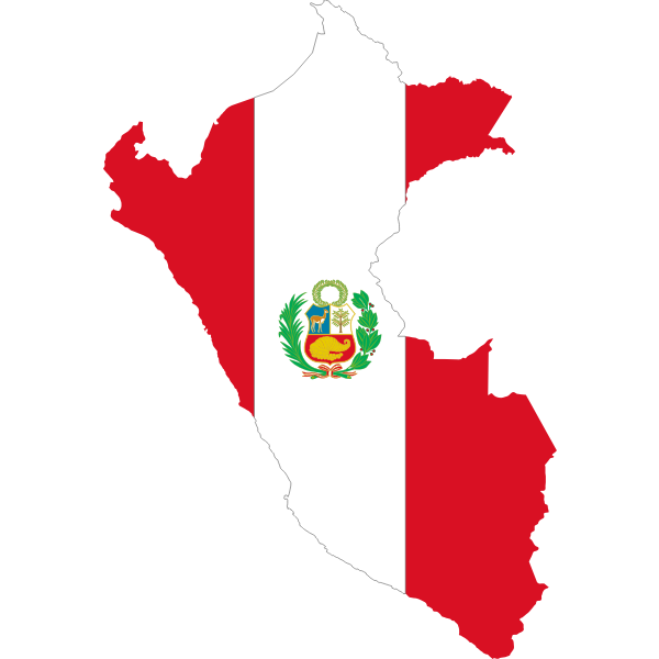 Peru flag map