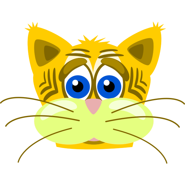 Sad tiger cat vector graphics