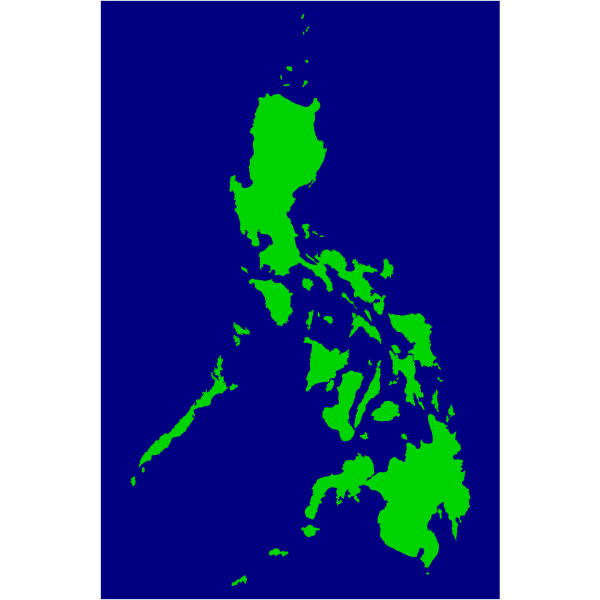 Vector illustration of green map of the Philippines