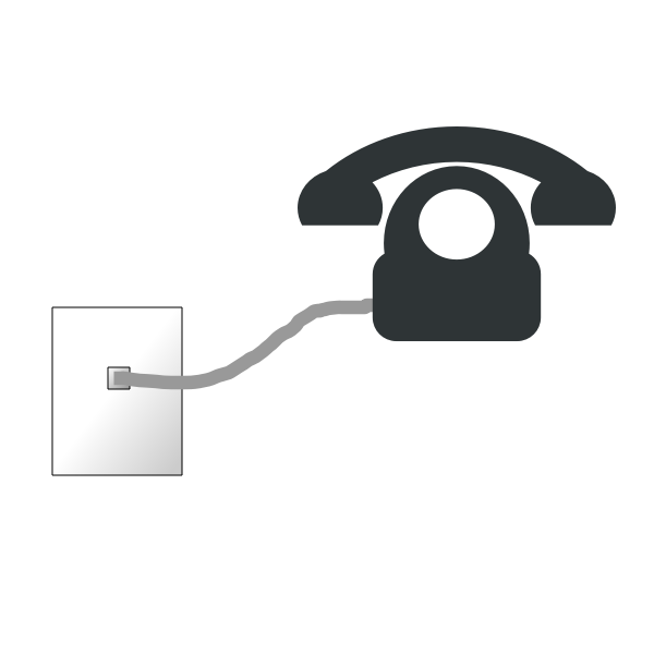 Phone and cable to wall plate vector image